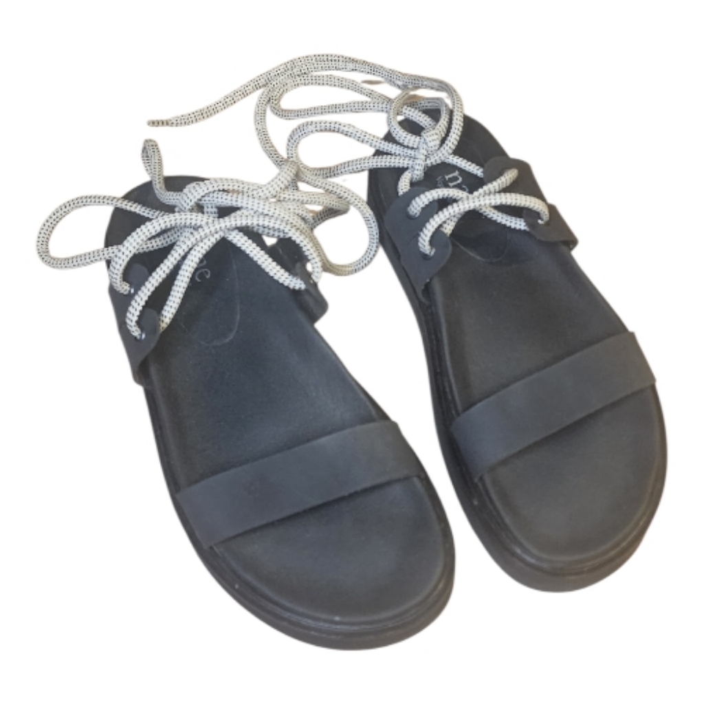 Nae Vegan Shoes Black Sandals With Laces Sz 40/9 | Boho